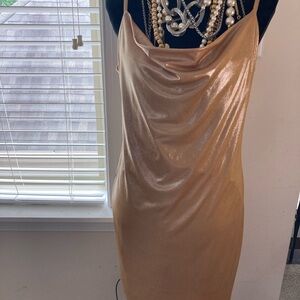 Elegant Gold Slip Dress